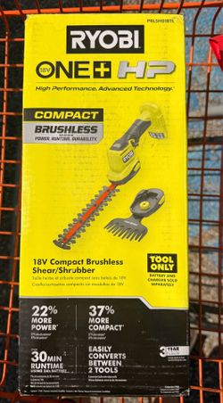 Ryobi ONE+ HP 18V Compact Brushless Shear Shrubber (Tool Only)