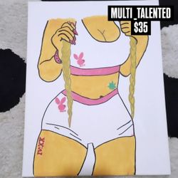 Hand Painted Baddie Canvas 