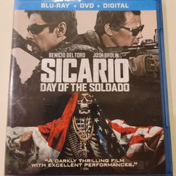 $5 BLU RAY. SICARIO: DAY OF THE SOLDADO. $5 OR TRADE FOR A MOVIE TITLE I DO NOT ALREADY OWN. BLU RAY ONLY NO DIGITAL .