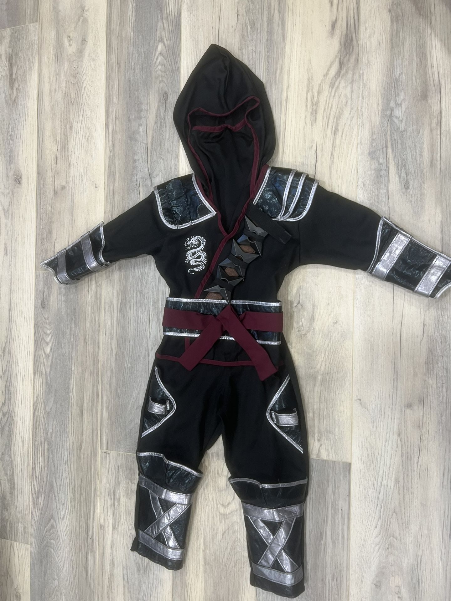 Teetot Ninja Child Long Sleeve Hooded Halloween Costume Size 3-4 Years
