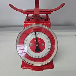 Vintage Typhoon Red Steel Kitchen Scale