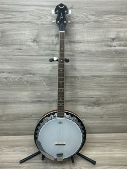 Dean Backwoods 6 String Banjo Guitar Remo Weatherking Head (PO1026209)