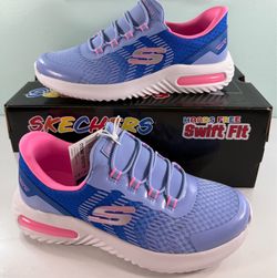 New Skechers Girls Sneakers Multicolor Hands-Free Swift Fit Slip-On