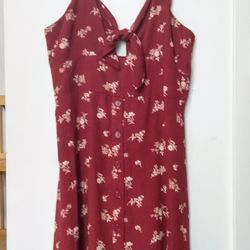 Cottage Core Red Floral Dress 