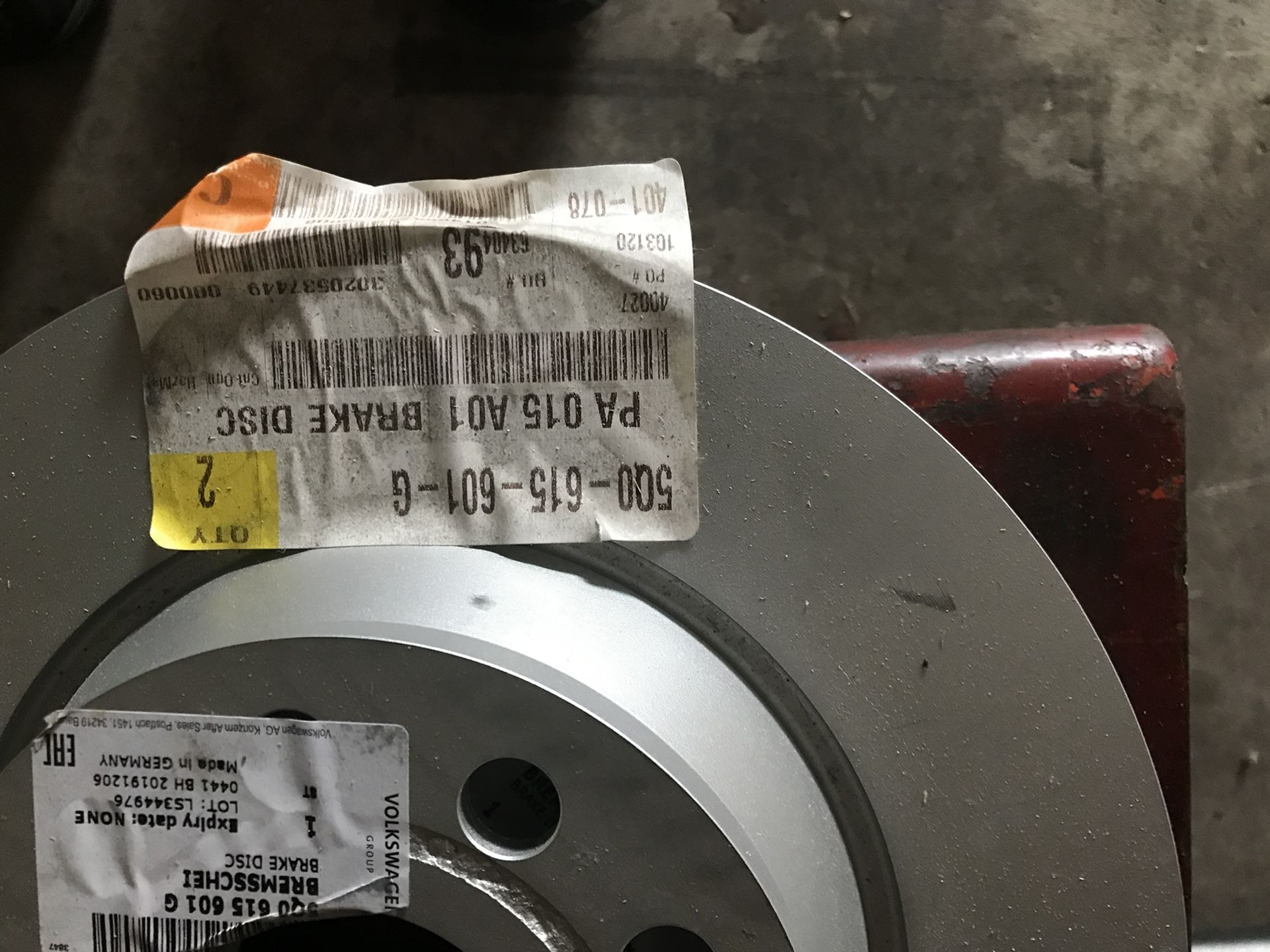 Brand New Volkswagen Brake Rotors