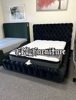 New queen bed frame with mattress