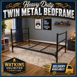 Heavy Duty Twin Metal Platform Bed Frame – Preowned – Very Good Condition!