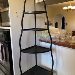 Large Wrought Iron Corner Shelf Unit