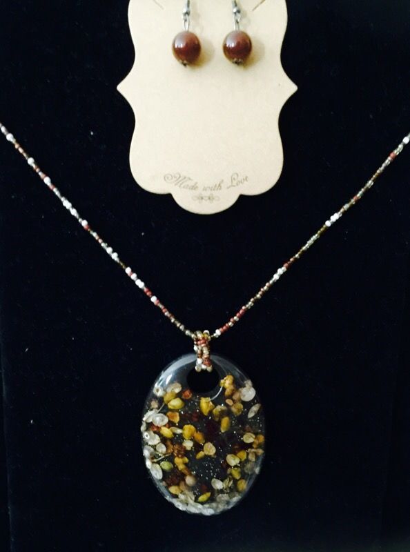 Long Medallion Necklace and Earrings Set