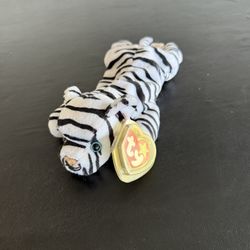 TY Beanie Baby White Tiger Named Blizzard 