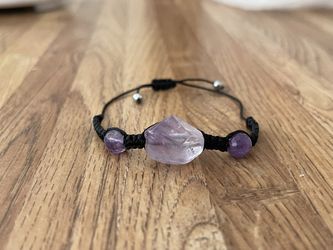 .Natural Charged Amethyst Adjustable Bracelet (known: Protection,master Healer,Remove Negativity,Calm Emotions)