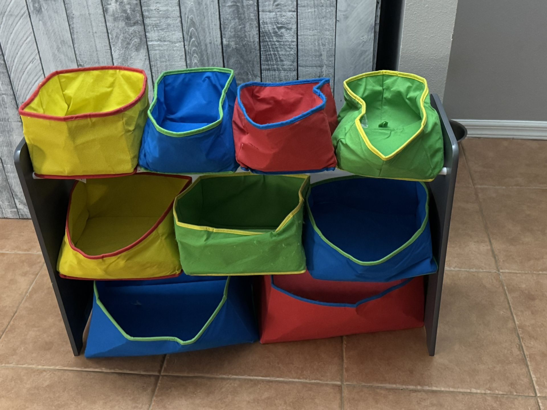 Delta Children Deluxe Multi-Bin Toy Organizer with Storage Bins, Dark Chocolate/Primary Colored Bins