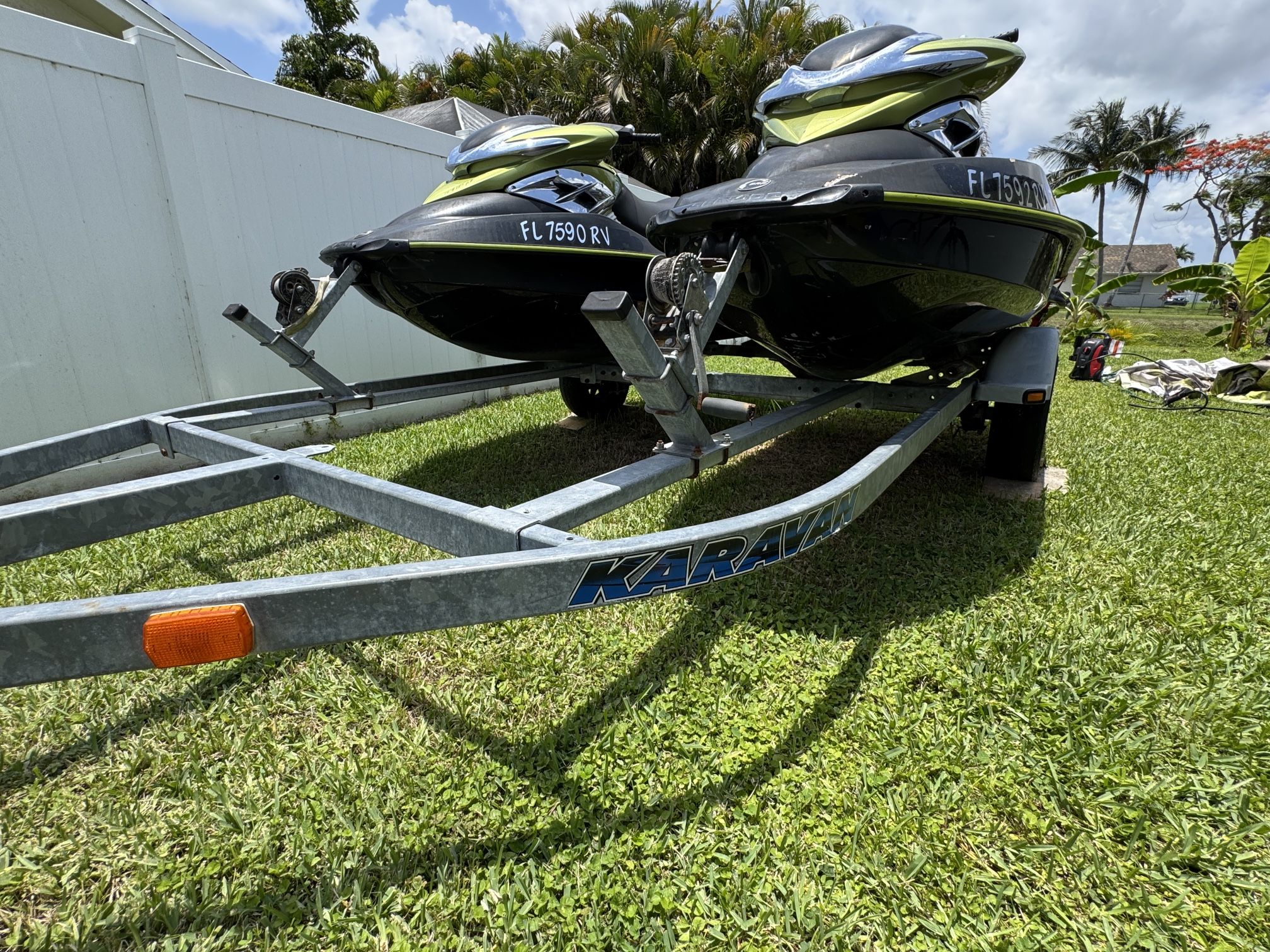 Pair Of Sea Doo Jet Skis W Trailer 2005