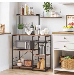 Industrial Bakers rack with shelves and drawer