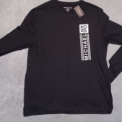 Michael Kors Cotton Longbsleeve Shirt New Tags Black Size Xlarge 