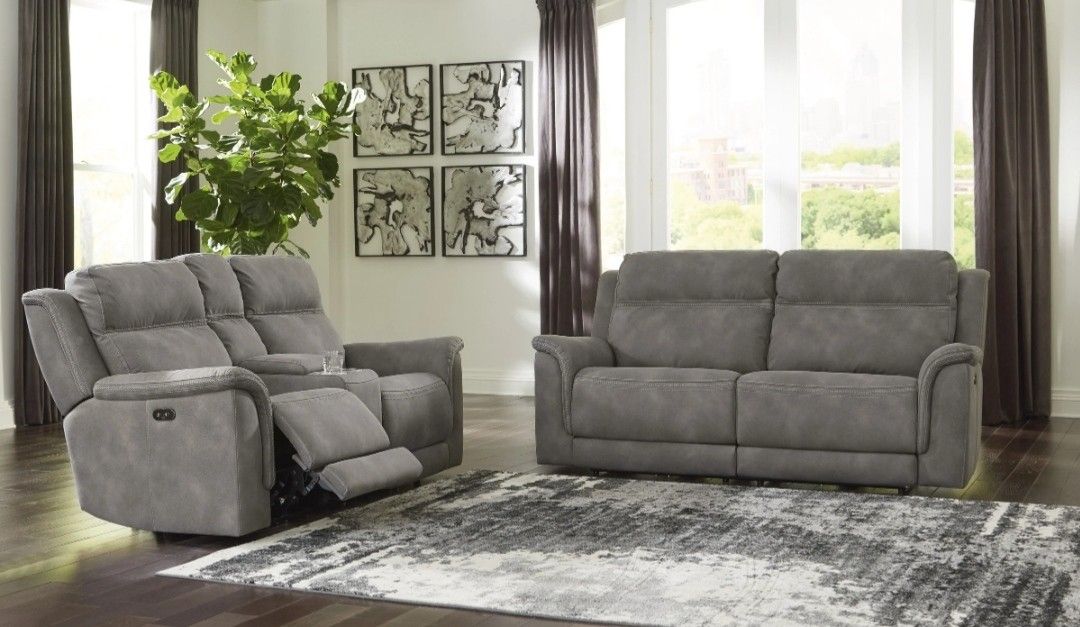 Next-Gen DuraPella Slate Power Reclining Living Room Set