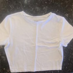 🤍 White Wild Fable Crop Tee Shirt