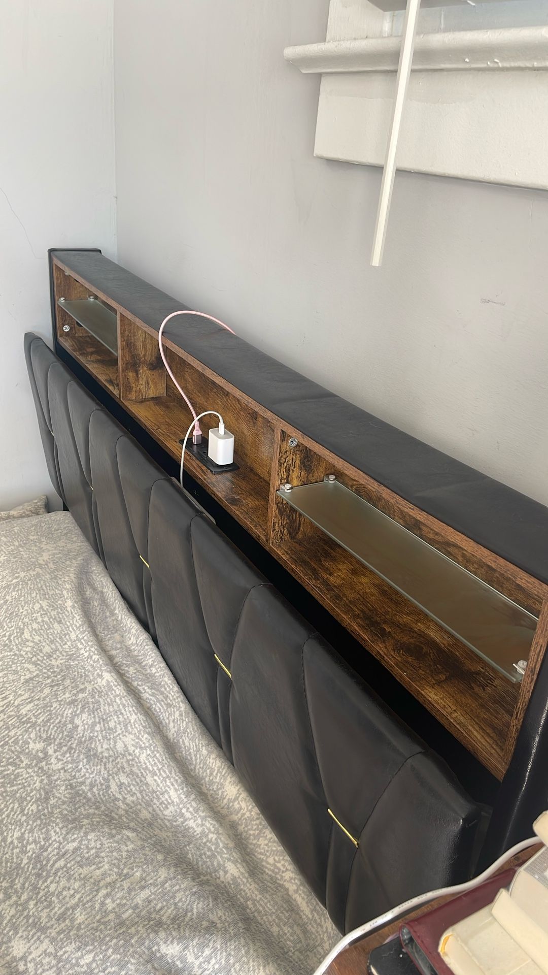 FULL Size Bed Frame w/ LED Lights, Storage & USB Charging