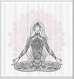 Shower Curtain Yoga Art NEW