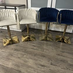 Velvet swivel Adjustable Height Bar Stools