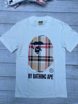 White Burberry bape shirt