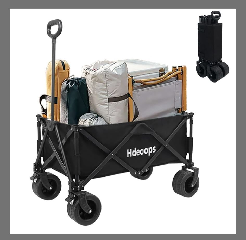 Foldable Heavy Duty Wagon With All-Terrain Wheels 330 Lb Weight Capacity