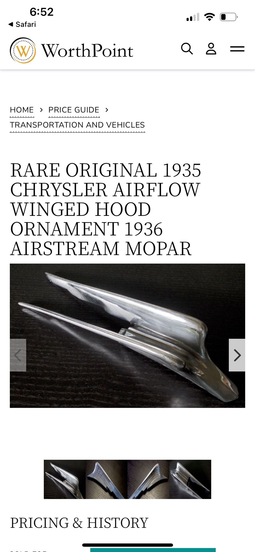 Rare 1935 Chrysler Hood ornament