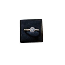 Size 8.75 Silver Toned Bling Solitaire Ring