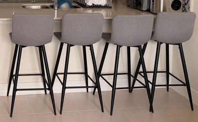 4 dark grey stools
