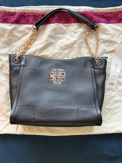 Tory Burch Britten Small Slouchy Tote – Black | NWT