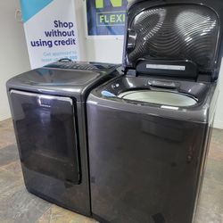 SAMSUNG SET STEAM WASHER AND ELECTRIC DRYER JUMBO 