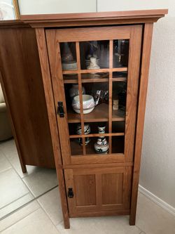 Beautiful Wood Cabinet with Matching Smaller Cabinet