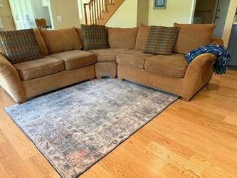 Tan Curved Sectional Sofa