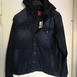 Men's Guess Jacket Xl Denim Hoodie 