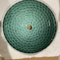 Green Glass Sink Bowl New