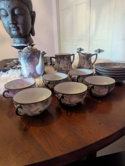 Vintage Japanese Moriage "Dragonware" Teacup Set