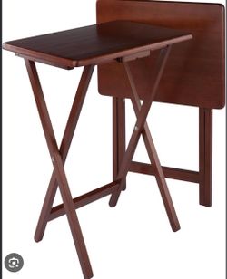 Wooden Folding TV Tray Tables Set
