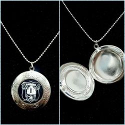 Raider silver plated locket necklace