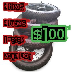20x4 Inch Fat Bike Tires with Tubes and Motor
