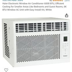 Haier Electronic Window Air Conditioner 6000 BTU, Efficient Will Cool 250 Sq Ft 4 Available New/Box 