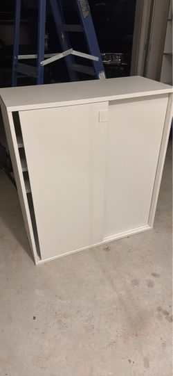 MACKAPÄR Shoe/storage cabinet, white, 31 1/2x13 3/4x40 1/8