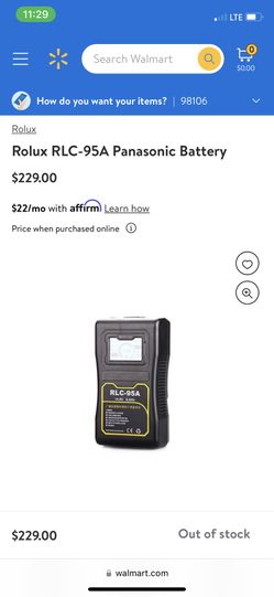 Rolux RLC-95A Panasonic Battery