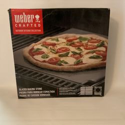 Weber Crafted Glazed Baking Pizza Stone 7671 New