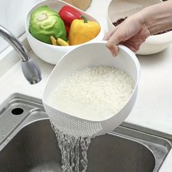 Rice Washing Drain Basket, Rice Washing Filter Basket, Creative Rice Washing Sieve, Plastic Rice Colander, Household Rice Washing Basket, Mul