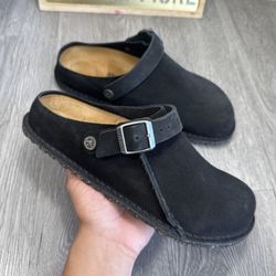 Birkenstock Lutry 365 Women's Size 8 US 39 EU Black Suede Clogs Narrow