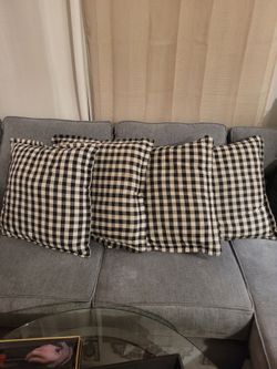 Set of 4 plaid sofa cushions!