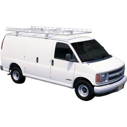 System One - Aluminum Heavy Duty Contractors Van Ladder Rack With Aww4 Work Winches (4 Pack)