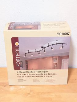 New In Box Portfolio 6-Head Flexible Track Light - Bronze Finish 