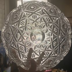 Bohemia Czech Republic Hand-Cut Lead Crystal Glass Bowl