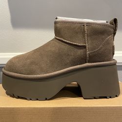 UGG Classic Ultra Mini New Heights Boot Hickory Size 6 Women’s 